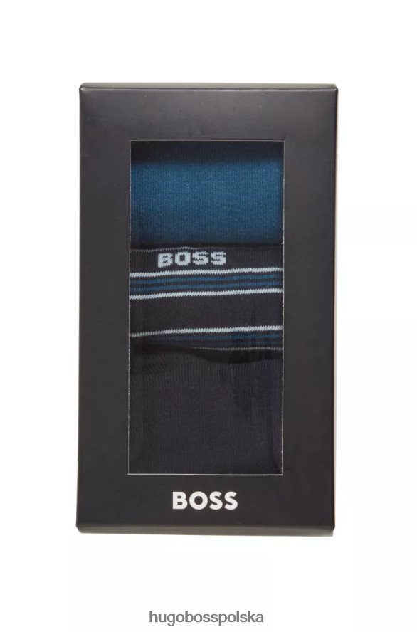 Hugo Boss Zestaw upominkowy skarpetek, 3 szt. 50473123 ciemnoniebieski ciemny niebieski R0X0H6468