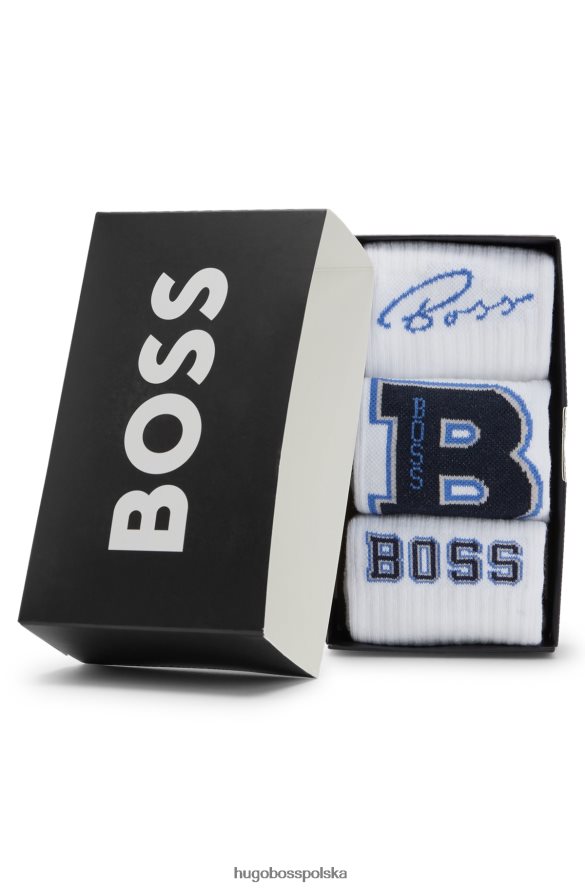 Hugo Boss biały trójpak skarpetek ćwiartkowych Hugo biały R0X0H64046