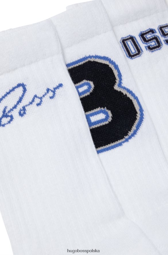 Hugo Boss biały trójpak skarpetek ćwiartkowych Hugo biały R0X0H64046