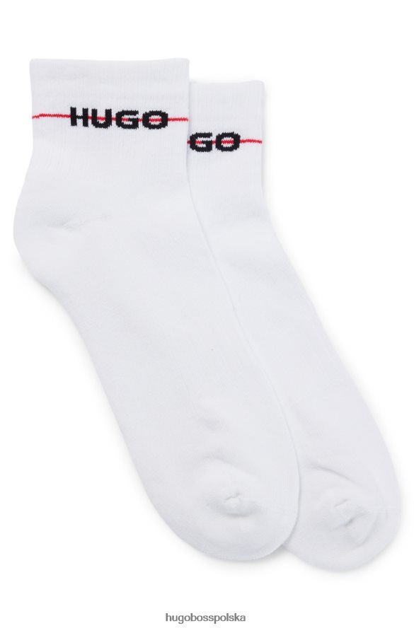 Hugo Boss biały trzypak krótkich skarpetek hugo z mieszanki bawełny biały R0X0H64593