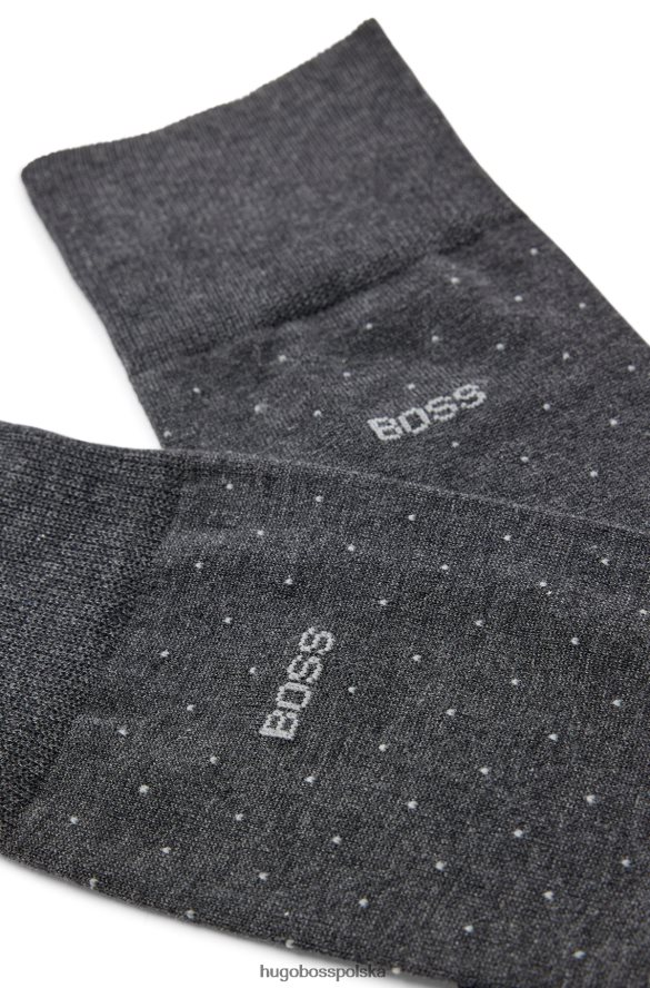 Hugo Boss ciemnoszare skarpetki o regularnej długości z mieszanki hugo z merceryzowanej bawełny ciemno szary R0X0H63867