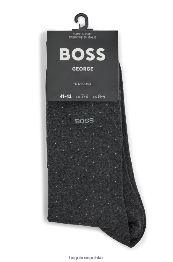 Hugo Boss ciemnoszare skarpetki o regularnej długości z mieszanki hugo z merceryzowanej bawełny ciemno szary R0X0H63867