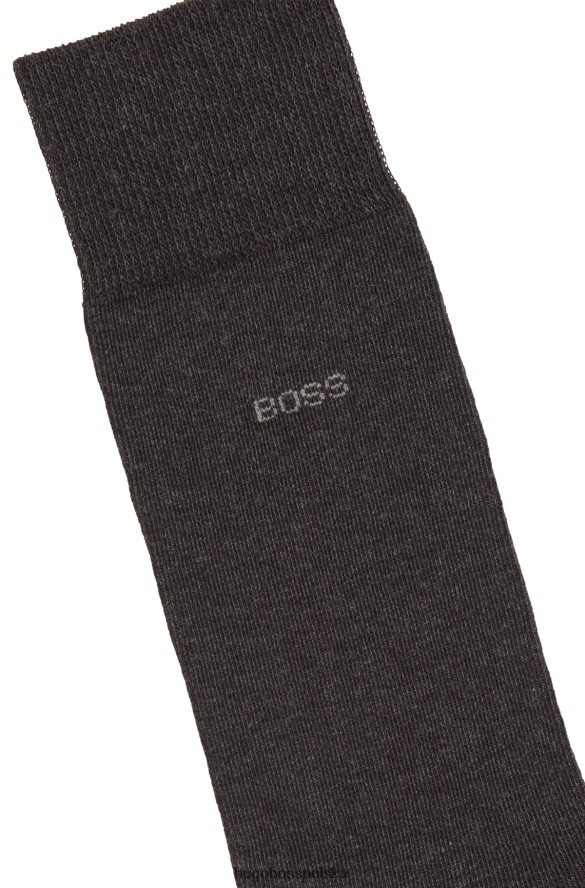 Hugo Boss czarny trójpak skarpetek o regularnej długości z elastycznej tkaniny hugo czarny szary R0X0H61166