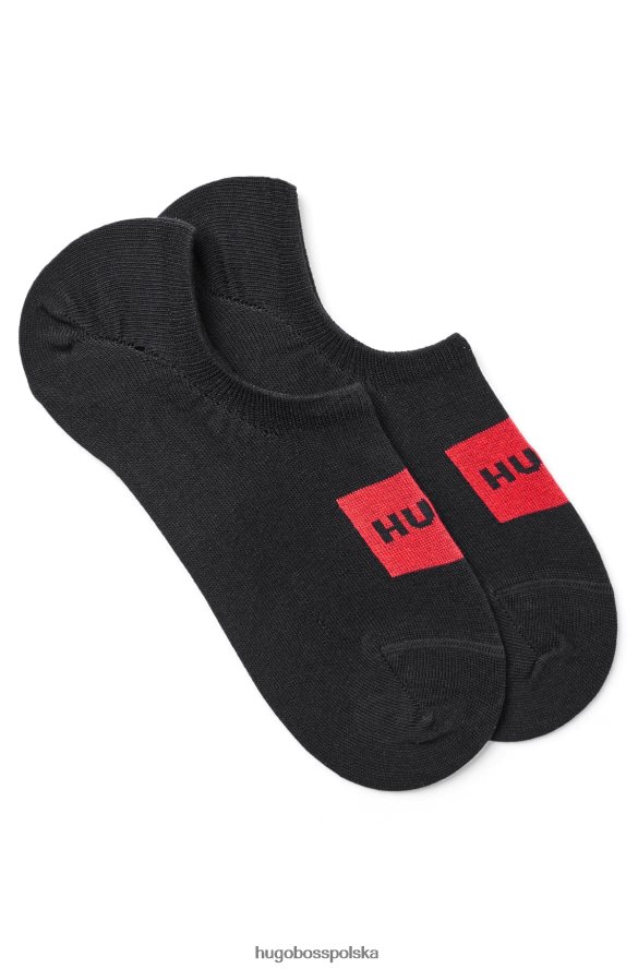 Hugo Boss dwupak niewidocznych skarpetek z mieszanki bawełny hugo w kolorze czarnym czarny R0X0H63971