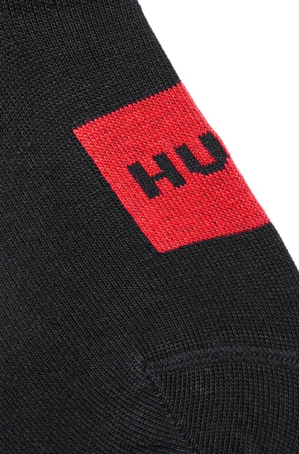 Hugo Boss dwupak niewidocznych skarpetek z mieszanki bawełny hugo w kolorze czarnym czarny R0X0H63971