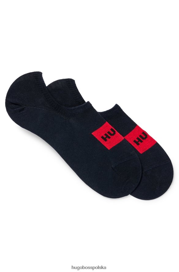 Hugo Boss dwupak niewidocznych skarpetek z mieszanki bawełny w kolorze ciemnoniebieskim hugo ciemny niebieski R0X0H63969