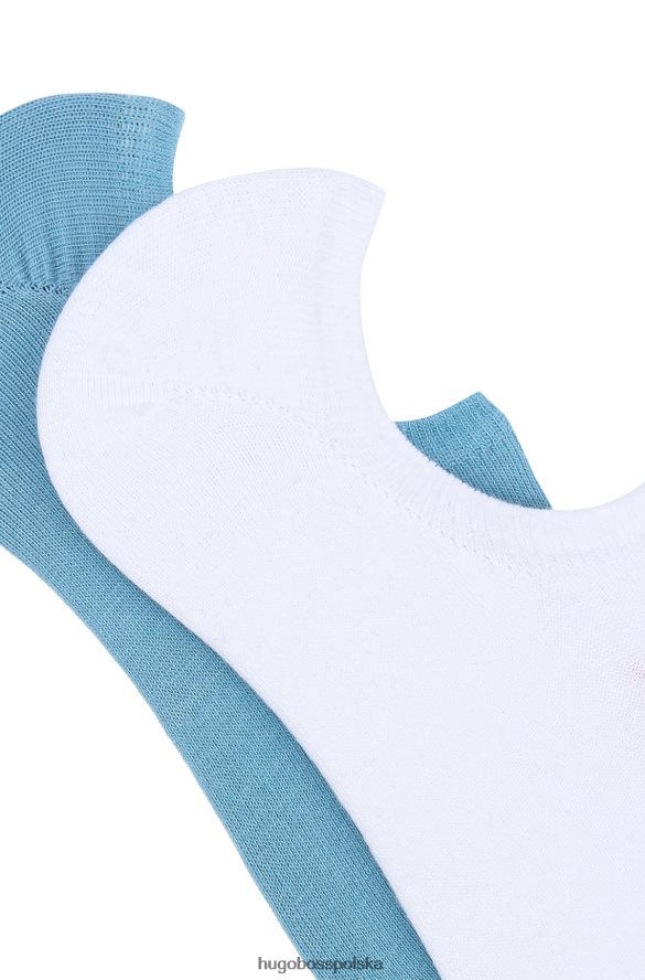 Hugo Boss dwupak niewidocznych skarpetek z tkaną naszywką z logo hugo jasnoniebieskie jasny niebieski R0X0H64641