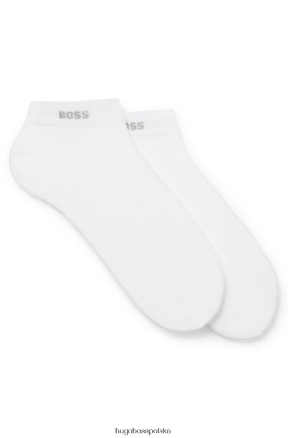 Hugo Boss dwupak skarpetek do kostek z elastycznej tkaniny hugo w kolorze białym biały R0X0H62058