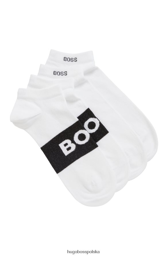 Hugo Boss dwupak skarpetek do kostek z elastycznej tkaniny w kolorze białym hugo biały R0X0H63006