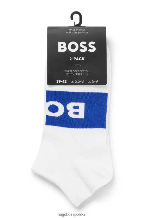 Hugo Boss dwupak skarpetek do kostki z mieszanki bawełny hugo w kolorze białym biały R0X0H61560