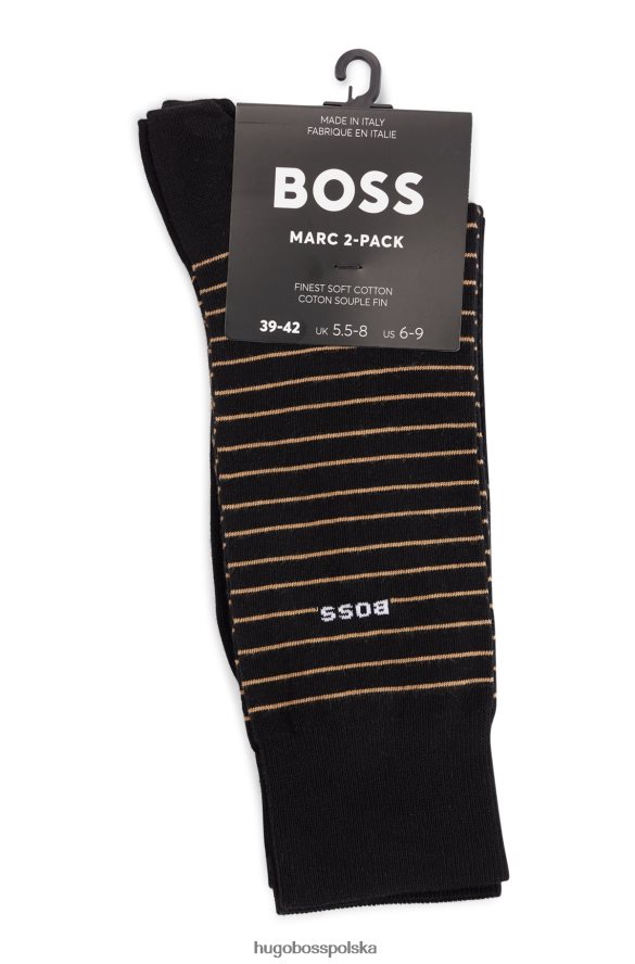 Hugo Boss dwupak skarpetek hugo o regularnej długości z elastycznej bawełny w kolorze czarnym czarny R0X0H62919