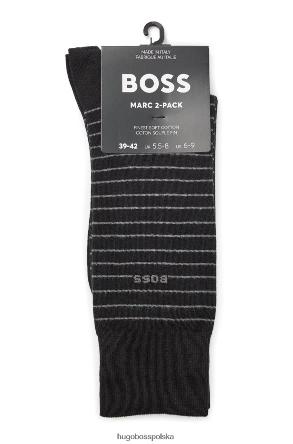 Hugo Boss dwupak skarpetek o regularnej długości z elastycznej bawełny w kolorze czarnym hugo czarny R0X0H62913