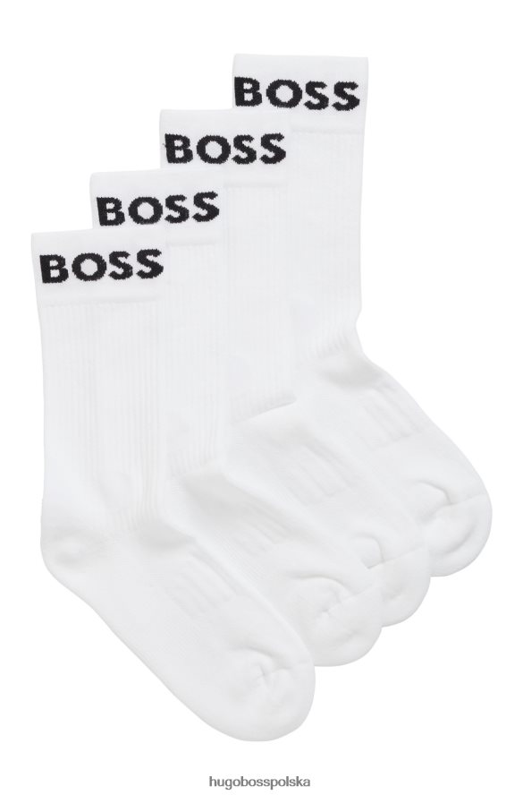 Hugo Boss dwupak skarpetek ćwierćdługych z elastycznej tkaniny hugo w kolorze białym biały R0X0H62521
