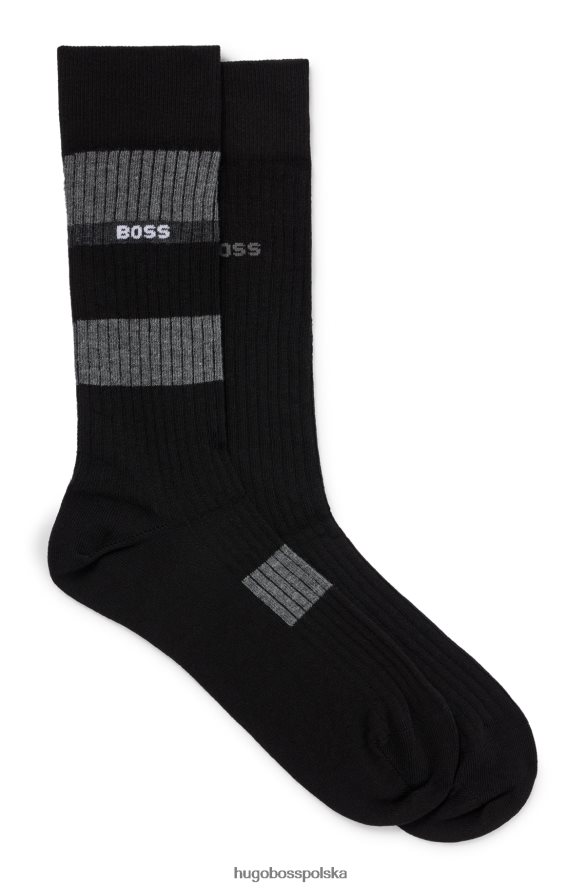 Hugo Boss dwupak skarpetek z mieszanki bawełny w kolorze czarnym hugo czarny R0X0H64146