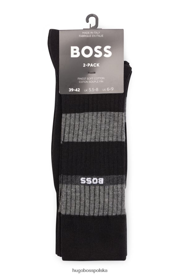 Hugo Boss dwupak skarpetek z mieszanki bawełny w kolorze czarnym hugo czarny R0X0H64146