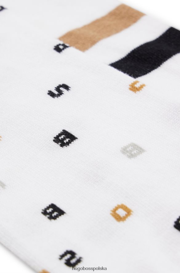 Hugo Boss hugo biały dwupak skarpetek do kostki z charakterystycznymi detalami biały R0X0H61918