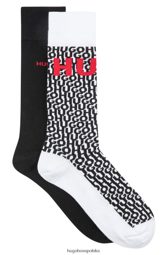 Hugo Boss hugo biały dwupak skarpetek unisex z mieszanki bawełny biały R0X0H63575