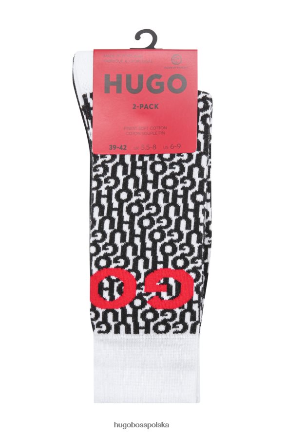 Hugo Boss hugo biały dwupak skarpetek unisex z mieszanki bawełny biały R0X0H63575