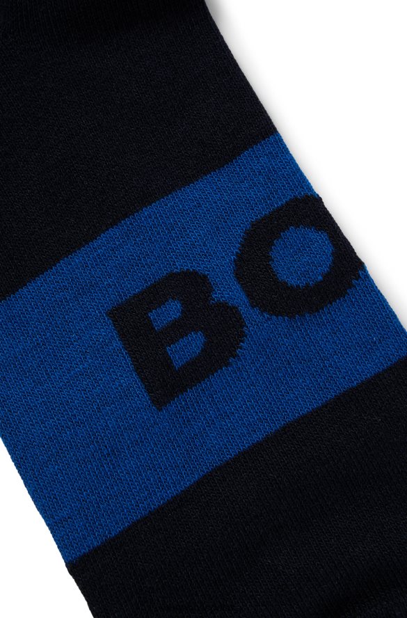 Hugo Boss hugo ciemnoniebieski dwupak skarpetek do kostek z elastycznego materiału ciemny niebieski R0X0H63004