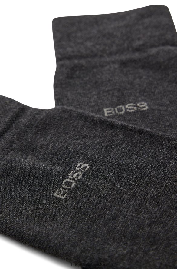 Hugo Boss hugo ciemnoszare skarpetki o regularnej długości z wykończeniem antybakteryjnym ciemno szary R0X0H64222