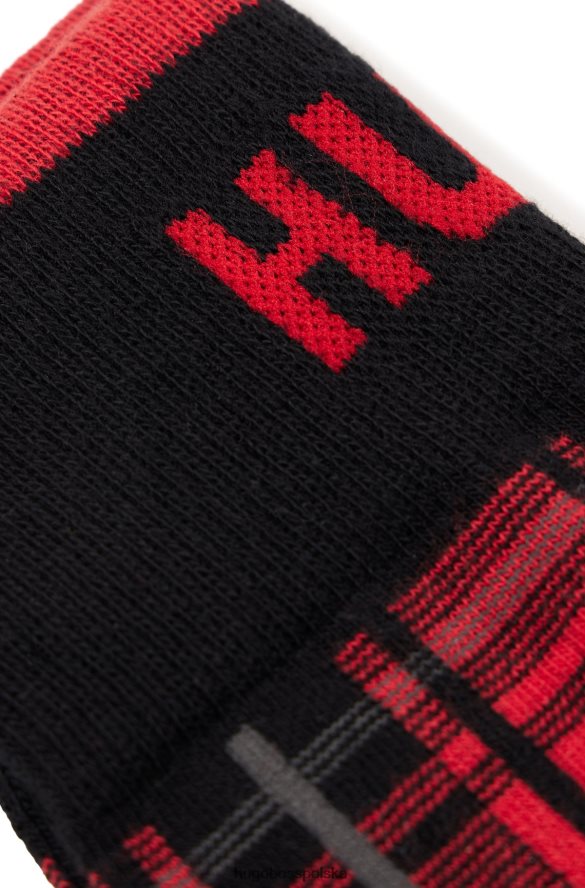 Hugo Boss hugo czarny dwupak skarpetek o regularnej długości z odważnym brandingiem czarny R0X0H63487
