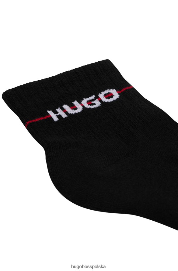 Hugo Boss hugo czarny trzypak krótkich skarpetek z mieszanki bawełny czarny R0X0H64594