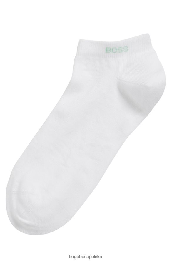 Hugo Boss hugo – dwupak białych skarpetek do kostki z mieszanki bawełny biały R0X0H61561