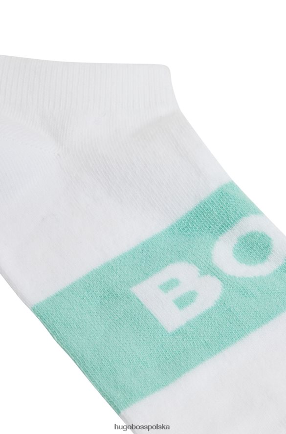 Hugo Boss hugo – dwupak białych skarpetek do kostki z mieszanki bawełny biały R0X0H61561