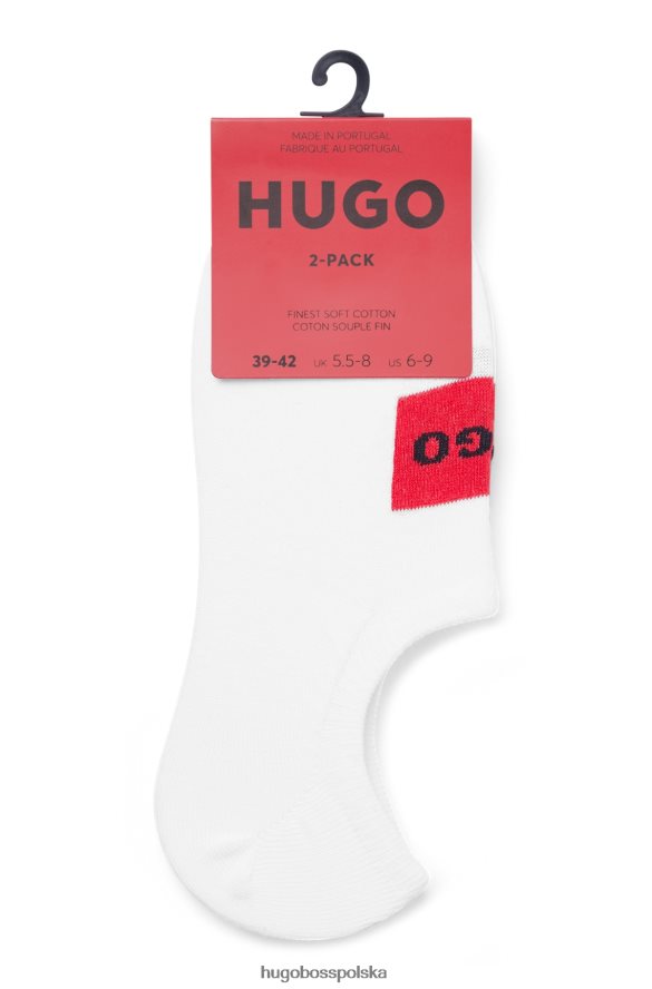 Hugo Boss hugo dwupak niewidocznych skarpetek z mieszanki bawełny w kolorze białym biały R0X0H63968