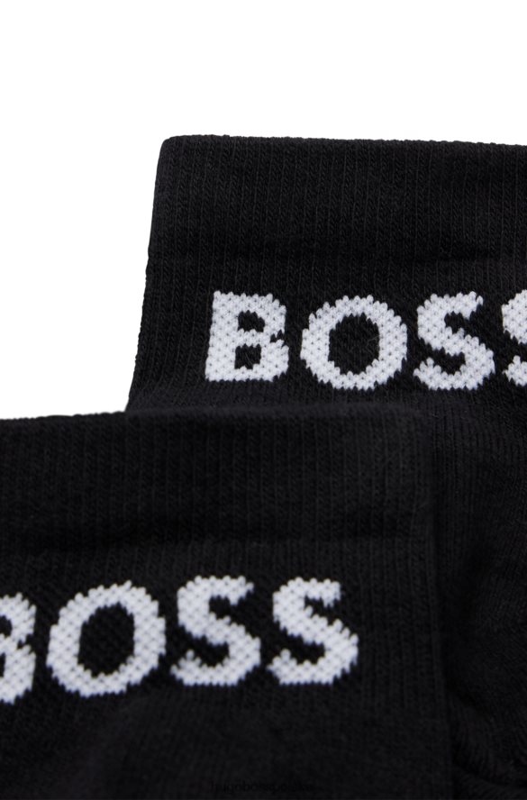 Hugo Boss hugo dwupak skarpetek do kostek z elastycznego materiału w kolorze czarnym czarny R0X0H63676