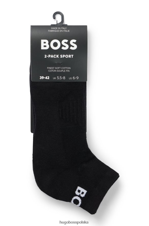 Hugo Boss hugo dwupak skarpetek do kostek z elastycznego materiału w kolorze czarnym czarny R0X0H63676