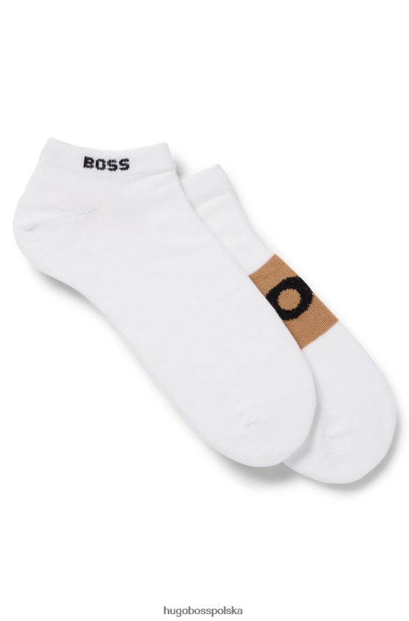 Hugo Boss hugo dwupak skarpetek do kostek z elastycznej tkaniny w kolorze białym biały R0X0H63005