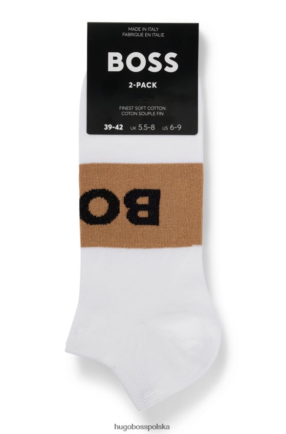 Hugo Boss hugo dwupak skarpetek do kostek z elastycznej tkaniny w kolorze białym biały R0X0H63005