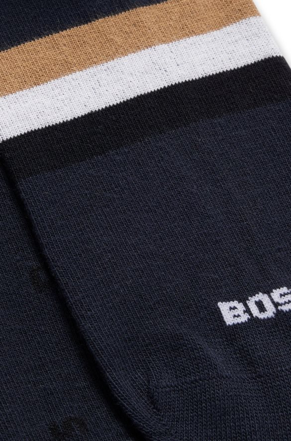 Hugo Boss hugo dwupak skarpetek do kostki z charakterystycznymi detalami w kolorze ciemnoniebieskim ciemny niebieski R0X0H61919