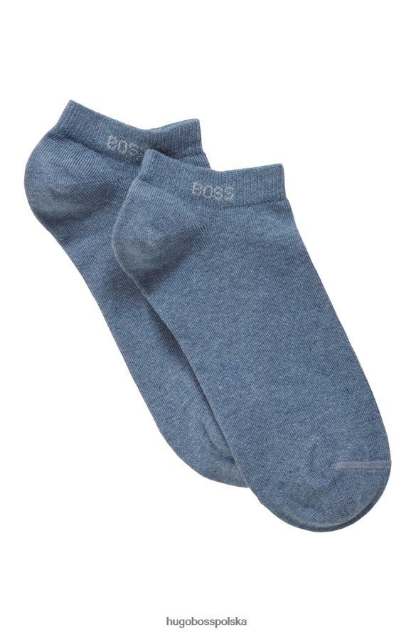 Hugo Boss hugo – dwupak skarpetek do kostki z mieszanki bawełny w kolorze niebieskim niebieski R0X0H62129