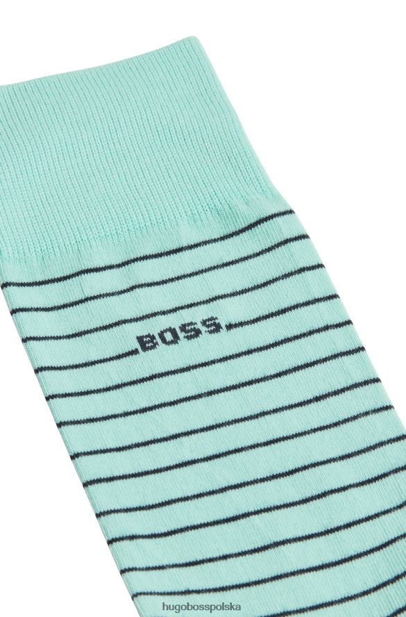 Hugo Boss hugo dwupak skarpetek o regularnej długości z elastycznej bawełny w kolorze jasnozielonym jasnozielony R0X0H62918