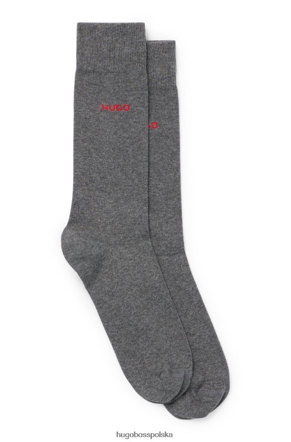 Hugo Boss hugo dwupak skarpetek z szarej mieszanki bawełny szary R0X0H64282