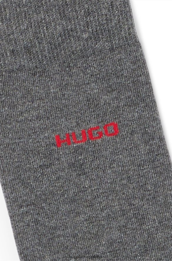 Hugo Boss hugo dwupak skarpetek z szarej mieszanki bawełny szary R0X0H64282