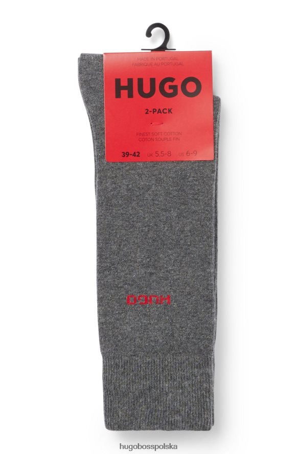 Hugo Boss hugo dwupak skarpetek z szarej mieszanki bawełny szary R0X0H64282