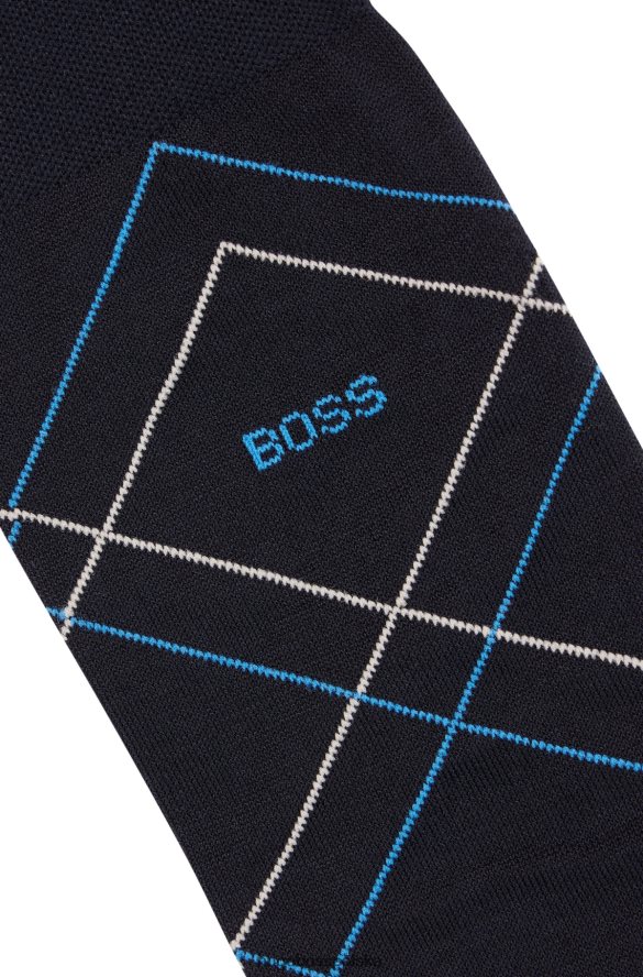 Hugo Boss hugo niebieski dwupak skarpetek z mieszanki merceryzowanej bawełny ciemny niebieski R0X0H64059