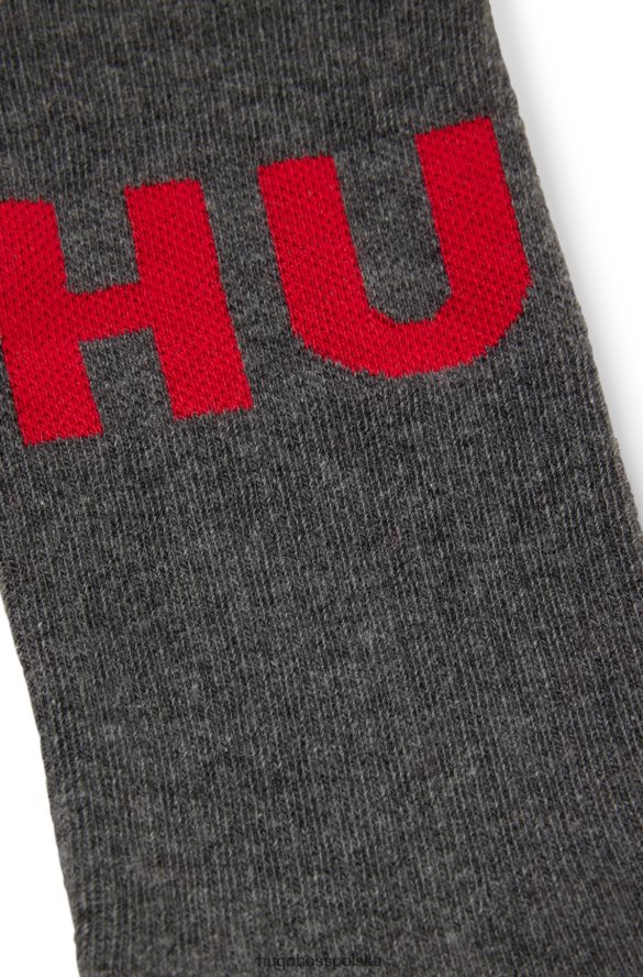 Hugo Boss hugo szary dwupak skarpetek z mieszanki bawełny szary R0X0H63309