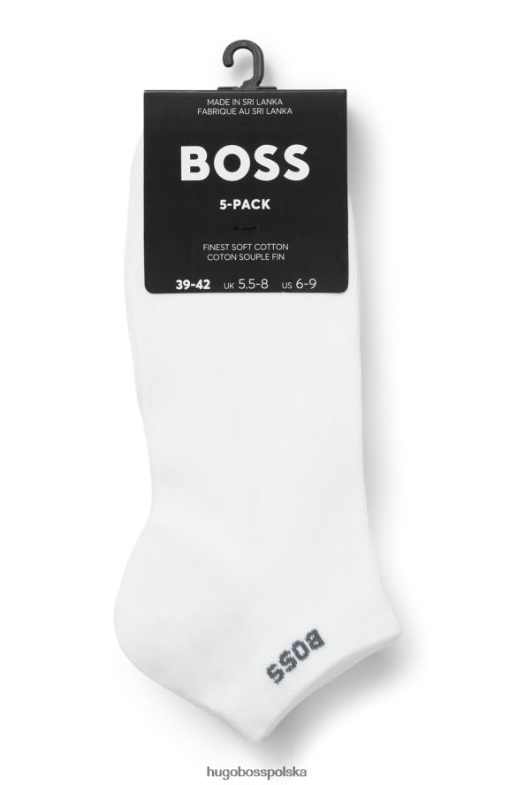 Hugo Boss pięciopak skarpetek do kostki z mieszanki bawełny z brandingiem hugo w kolorze białym biały R0X0H63868
