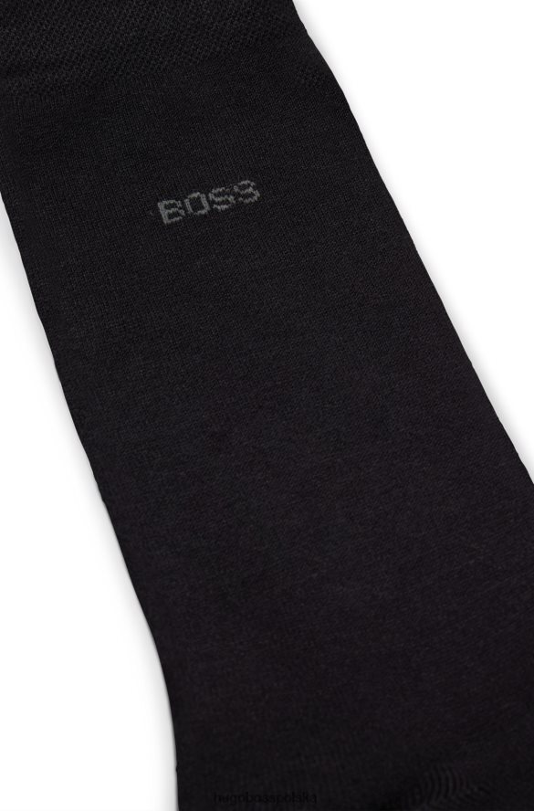 Hugo Boss skarpetki hugo o regularnej długości z wykończeniem antybakteryjnym w kolorze czarnym czarny R0X0H64223