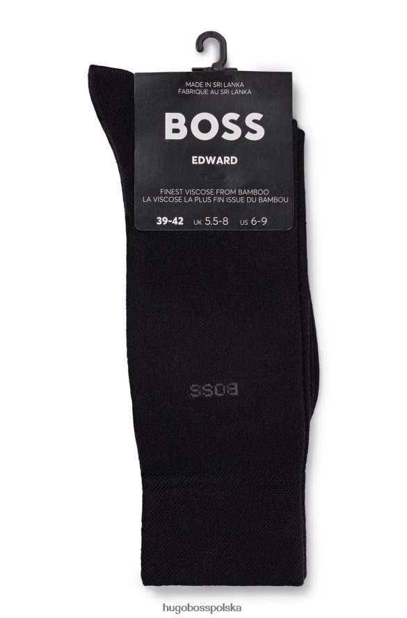 Hugo Boss skarpetki hugo o regularnej długości z wykończeniem antybakteryjnym w kolorze czarnym czarny R0X0H64223