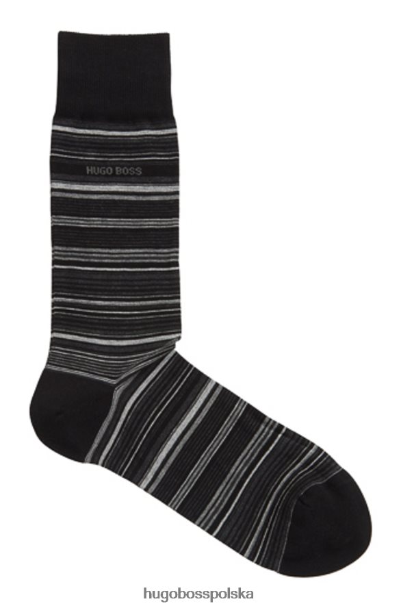 Hugo Boss skarpetki w paski 50414697 czarne czarny/granatowy/jasnoniebieski R0X0H6633