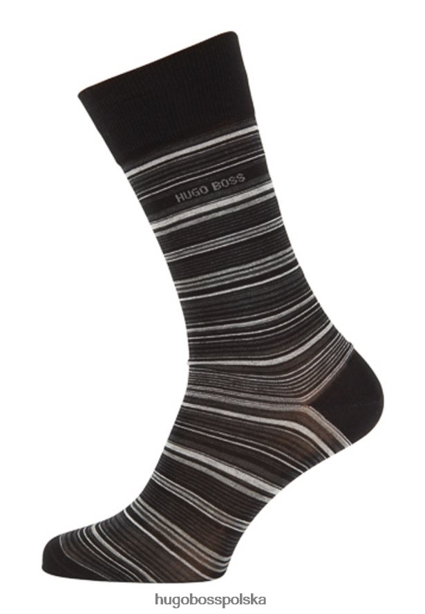 Hugo Boss skarpetki w paski 50414697 czarne czarny/granatowy/jasnoniebieski R0X0H6633