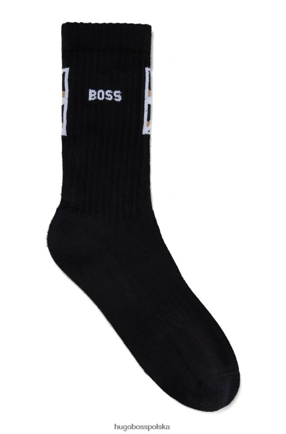 Hugo Boss skarpetki ćwierćdługie ze złączem Union Jack i czarnym logo hugo czarny R0X0H63483