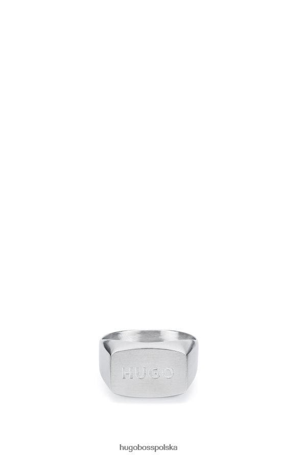 Hugo Boss Hugo sygnet w kolorze antycznym z wygrawerowanym logo w kolorze srebrnym srebro R0X0H65192