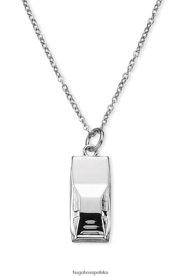 Hugo Boss Srebrny naszyjnik hugo ze stali nierdzewnej z zawieszką w kształcie samochodu srebro R0X0H65580