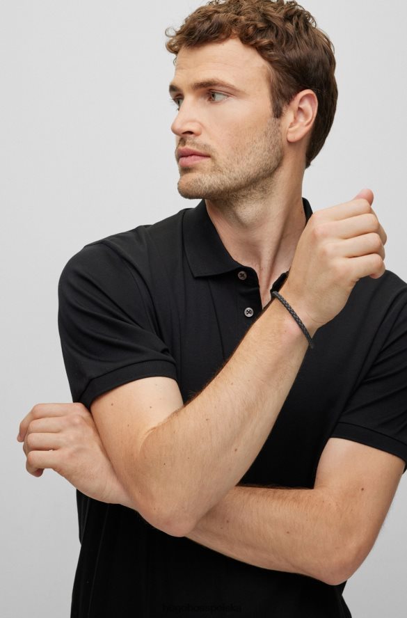 Hugo Boss Włoski mankiet z plecionej gumy z magnetycznym zapięciem na logo, czarny hugo czarny R0X0H65508